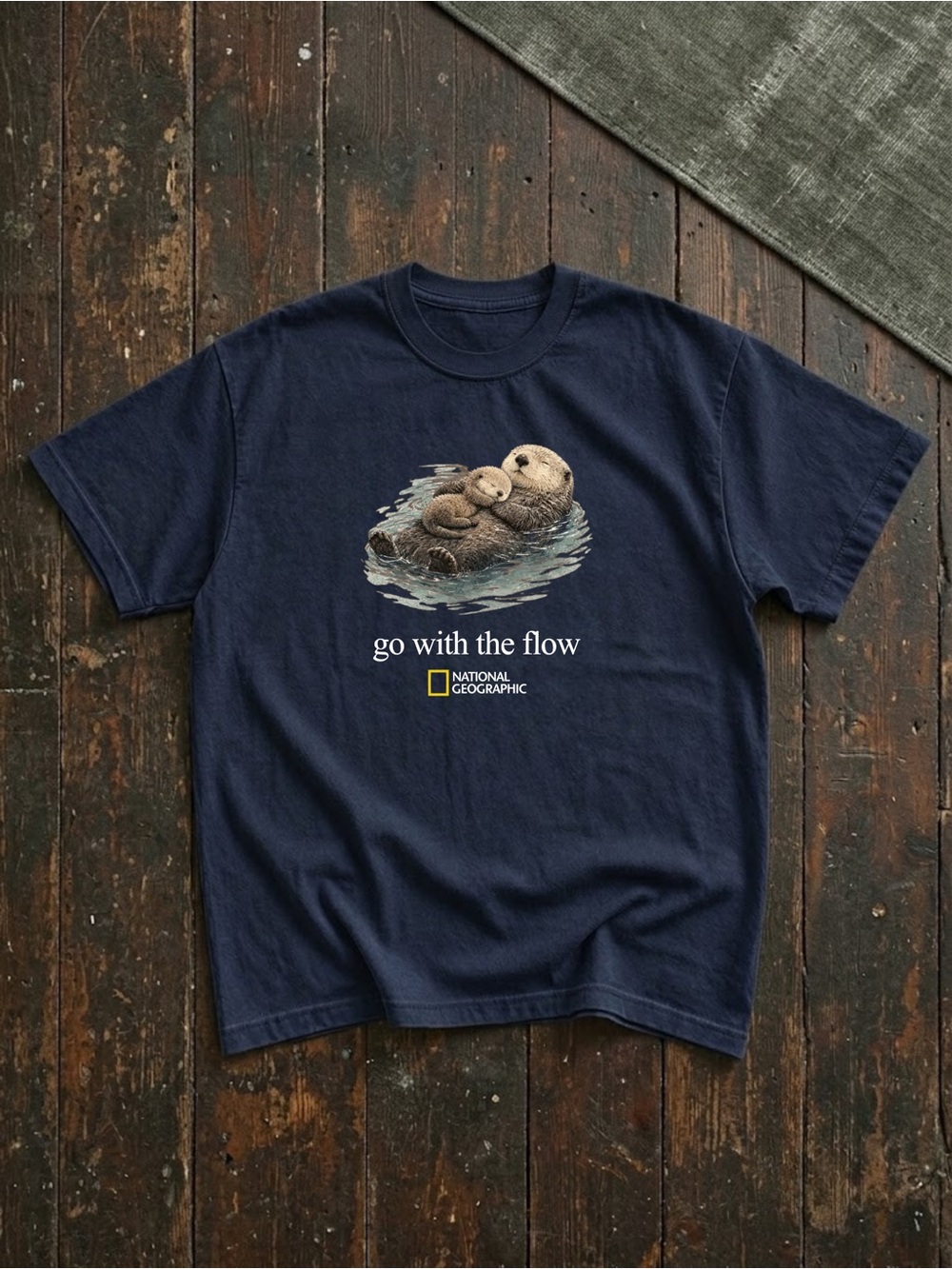National Geographic Navy Otter 'Go With The Flow' Graphic Tee